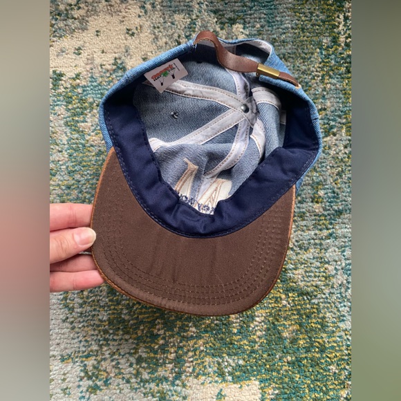 Vintage 90s Mickey Mouse denim and leather logo patch hat, one size - Picture 10 of 11